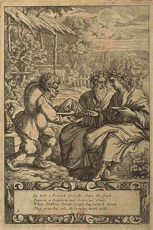 English: The slave Aesop serving two priests, ...