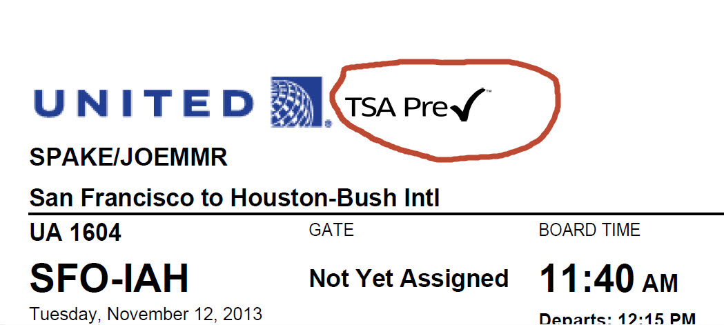TSA Pre-Check Ticket